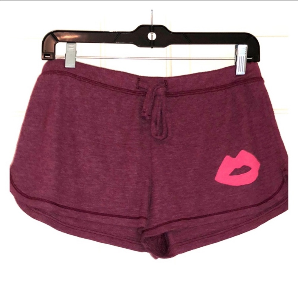 Junk Food pink shorts with lip design